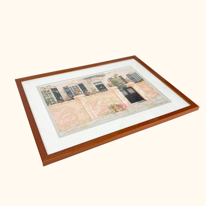 Framed Provence Cross Stitch Artwork Vintage 2002
