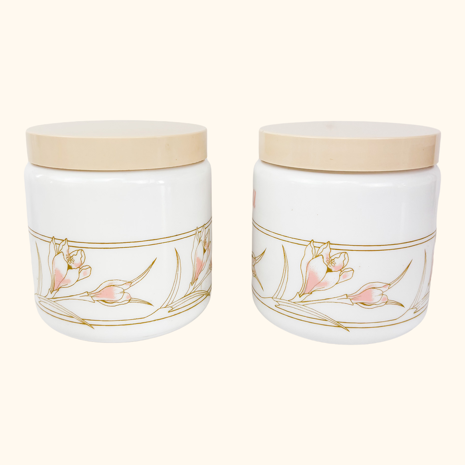 Biltons Coloroll Milk Glass Storage Jars