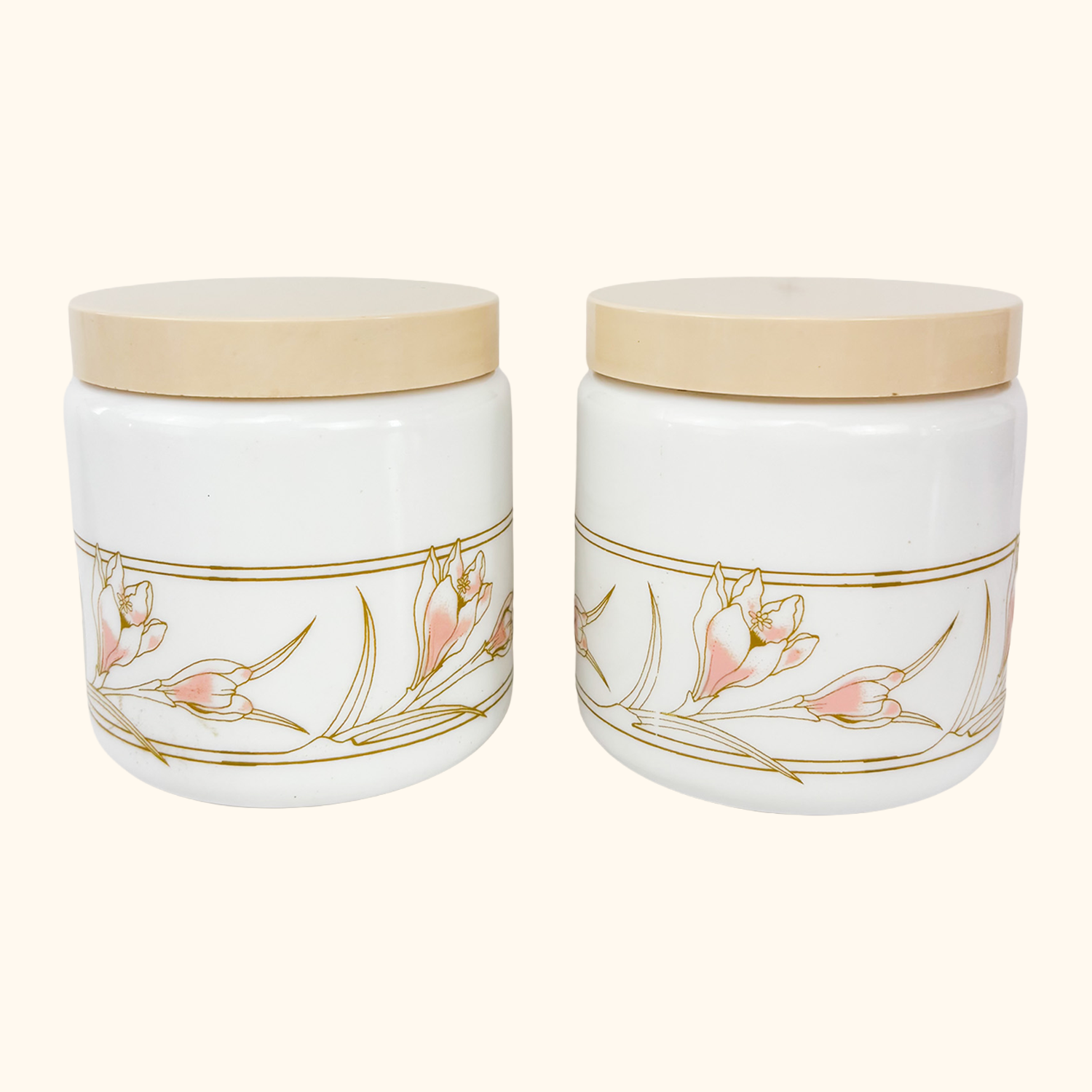 Biltons Coloroll Milk Glass Storage Jars
