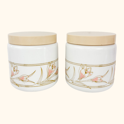 Biltons Coloroll Milk Glass Storage Jars