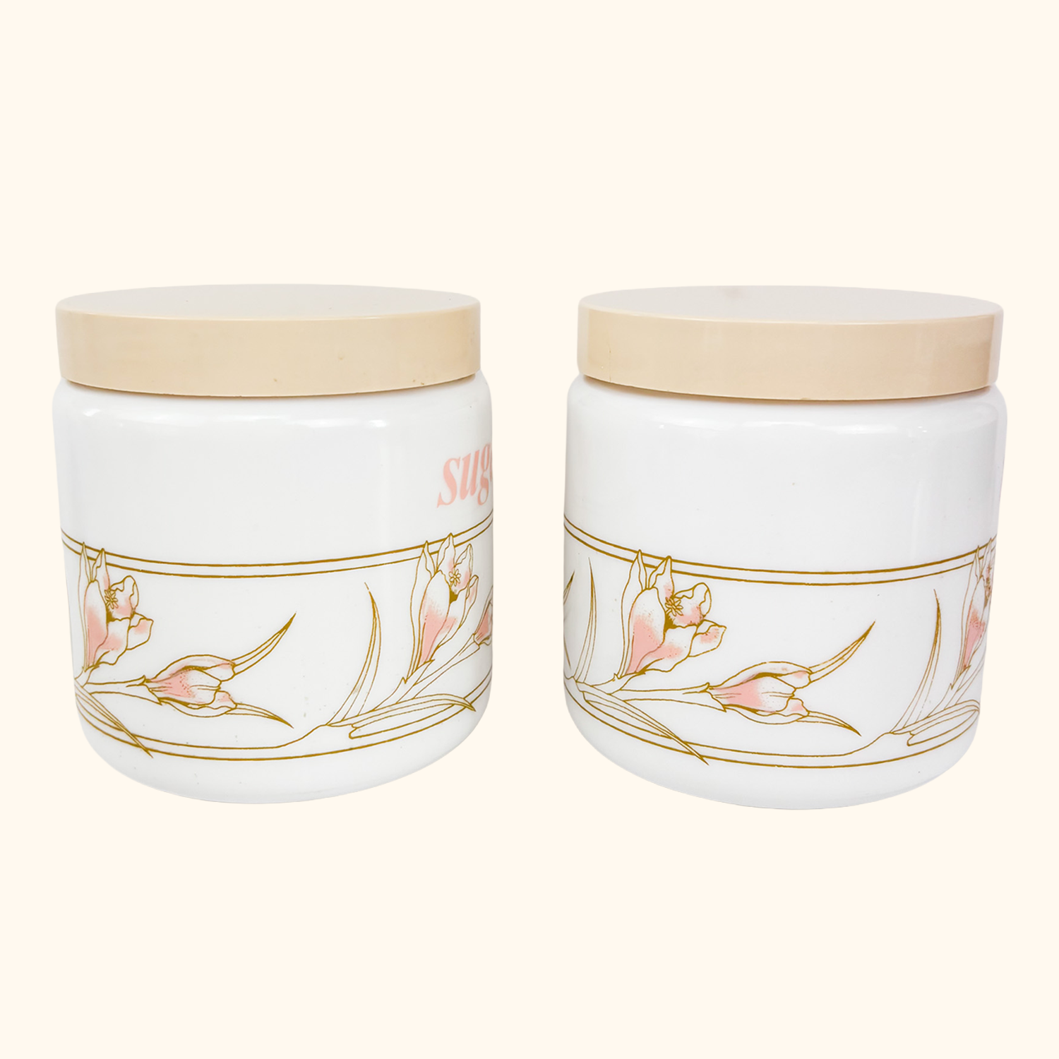 Biltons Coloroll Milk Glass Storage Jars
