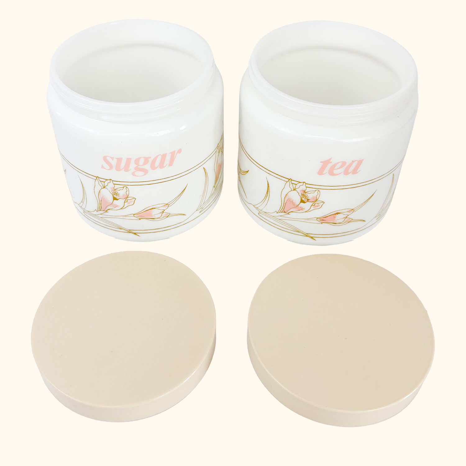Biltons Coloroll Milk Glass Storage Jars