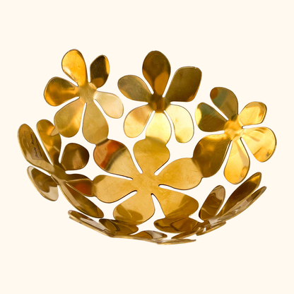 IKEA Monika Mulder Brass Floral Fruit Bowl Vintage 1990s