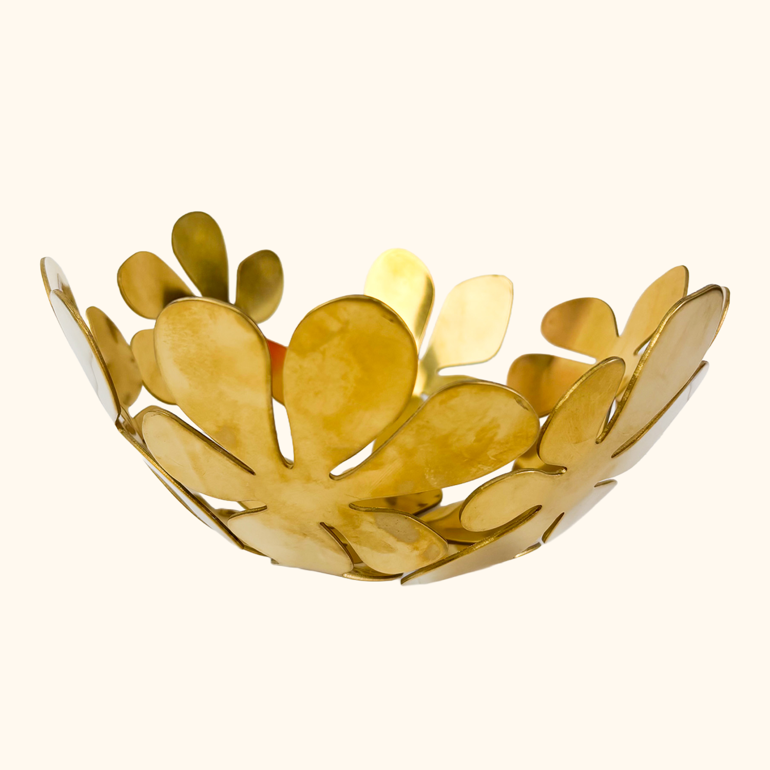 IKEA Monika Mulder Brass Floral Fruit Bowl Vintage 1990s
