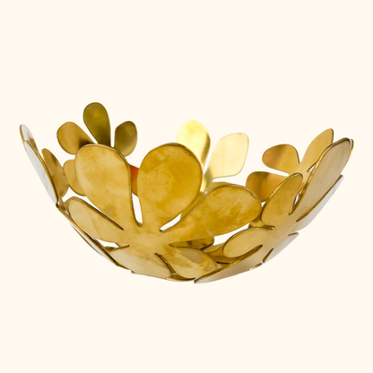 IKEA Monika Mulder Brass Floral Fruit Bowl Vintage 1990s