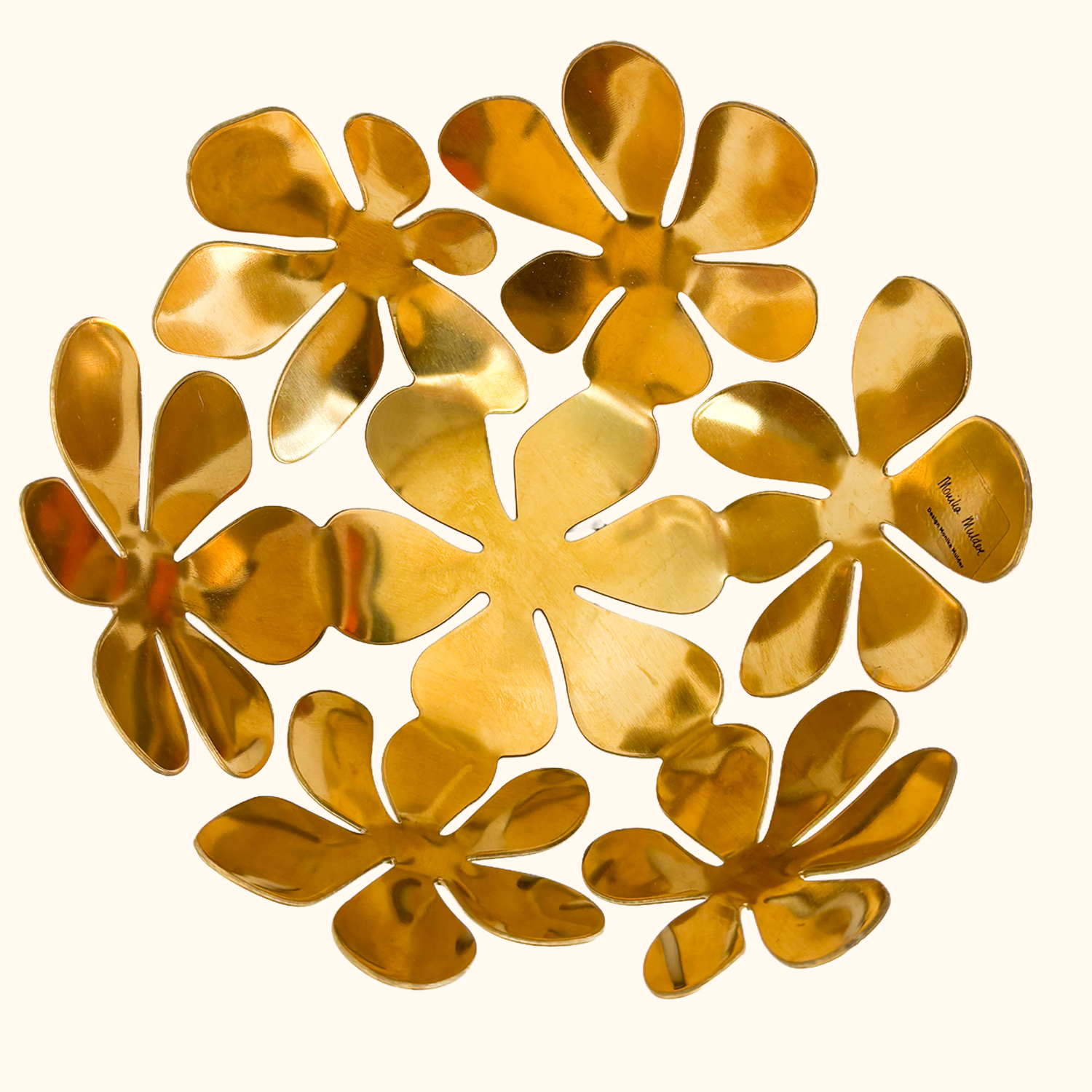 IKEA Monika Mulder Brass Floral Fruit Bowl Vintage 1990s