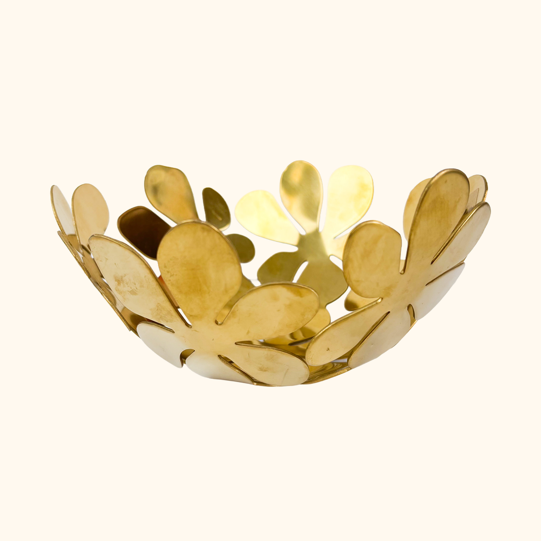 IKEA Monika Mulder Brass Floral Fruit Bowl Vintage 1990s