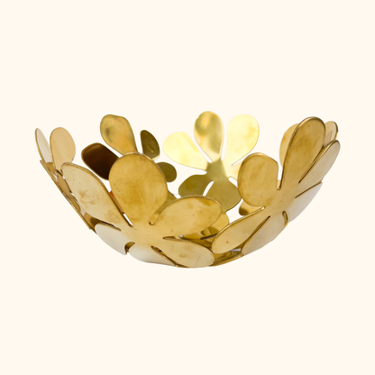 IKEA Monika Mulder Brass Floral Fruit Bowl Vintage 1990s