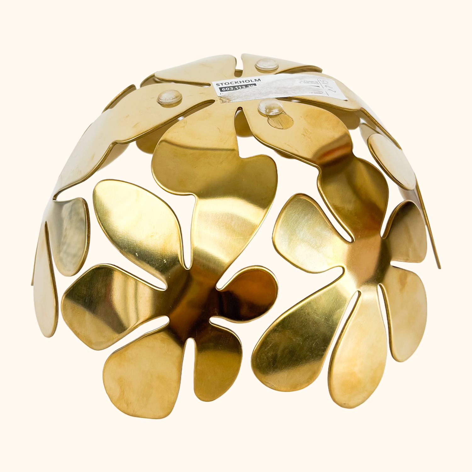 IKEA Monika Mulder Brass Floral Fruit Bowl Vintage 1990s