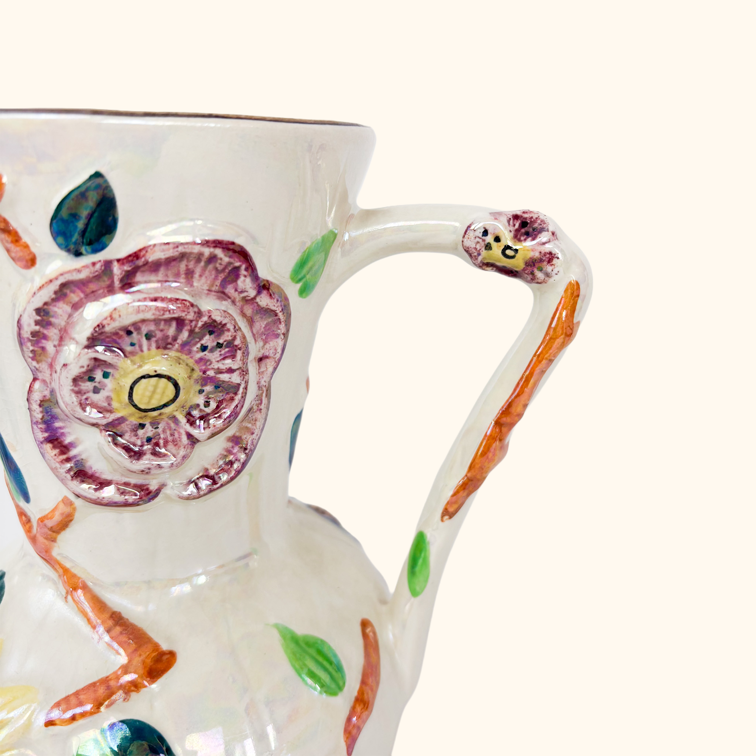 Arthur Wood Iridescent Lustre Floral Jug