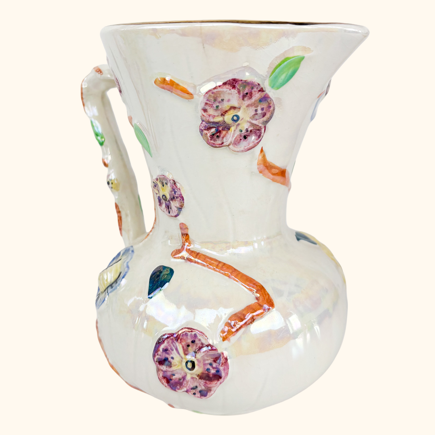 Arthur Wood Iridescent Lustre Floral Jug