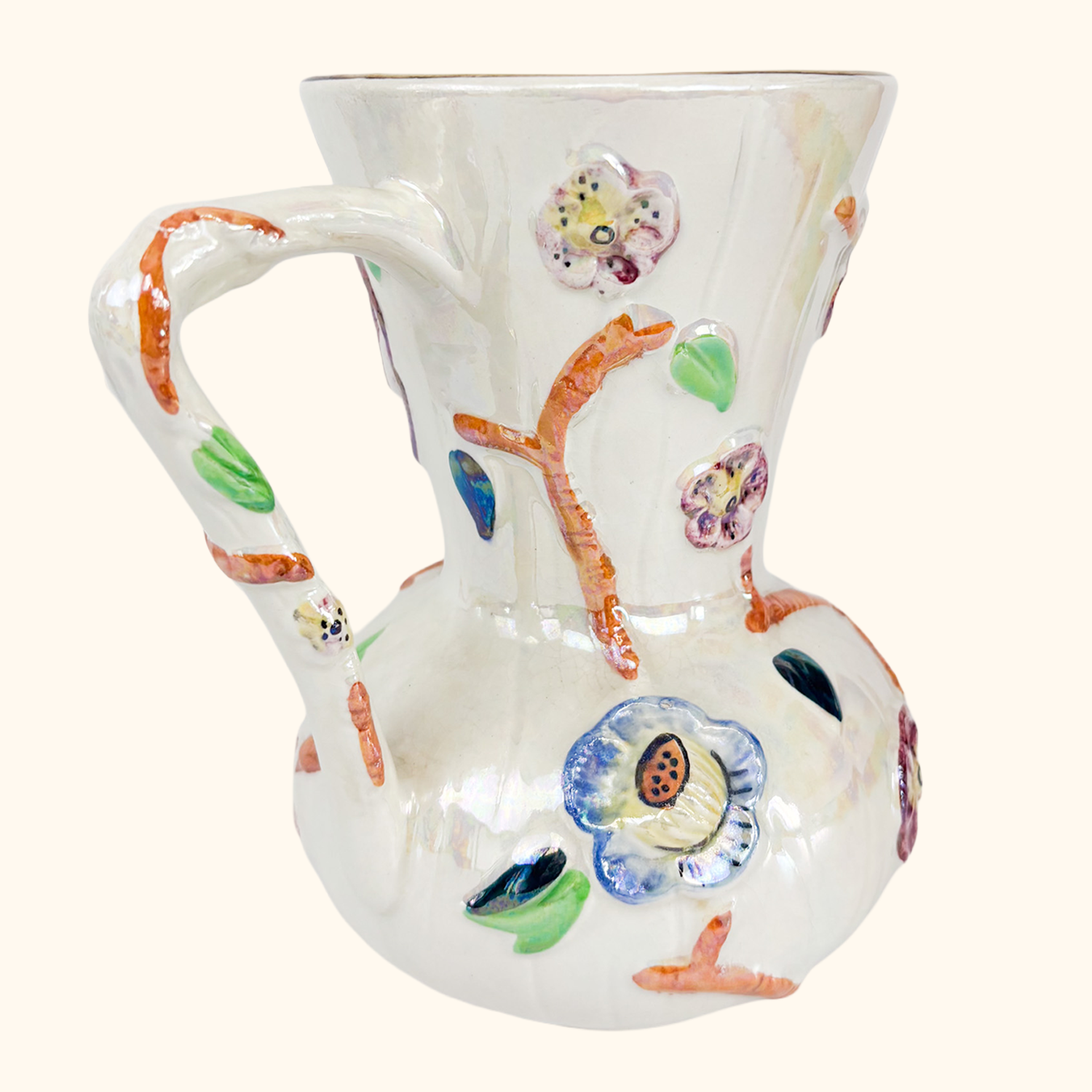 Arthur Wood Iridescent Lustre Floral Jug