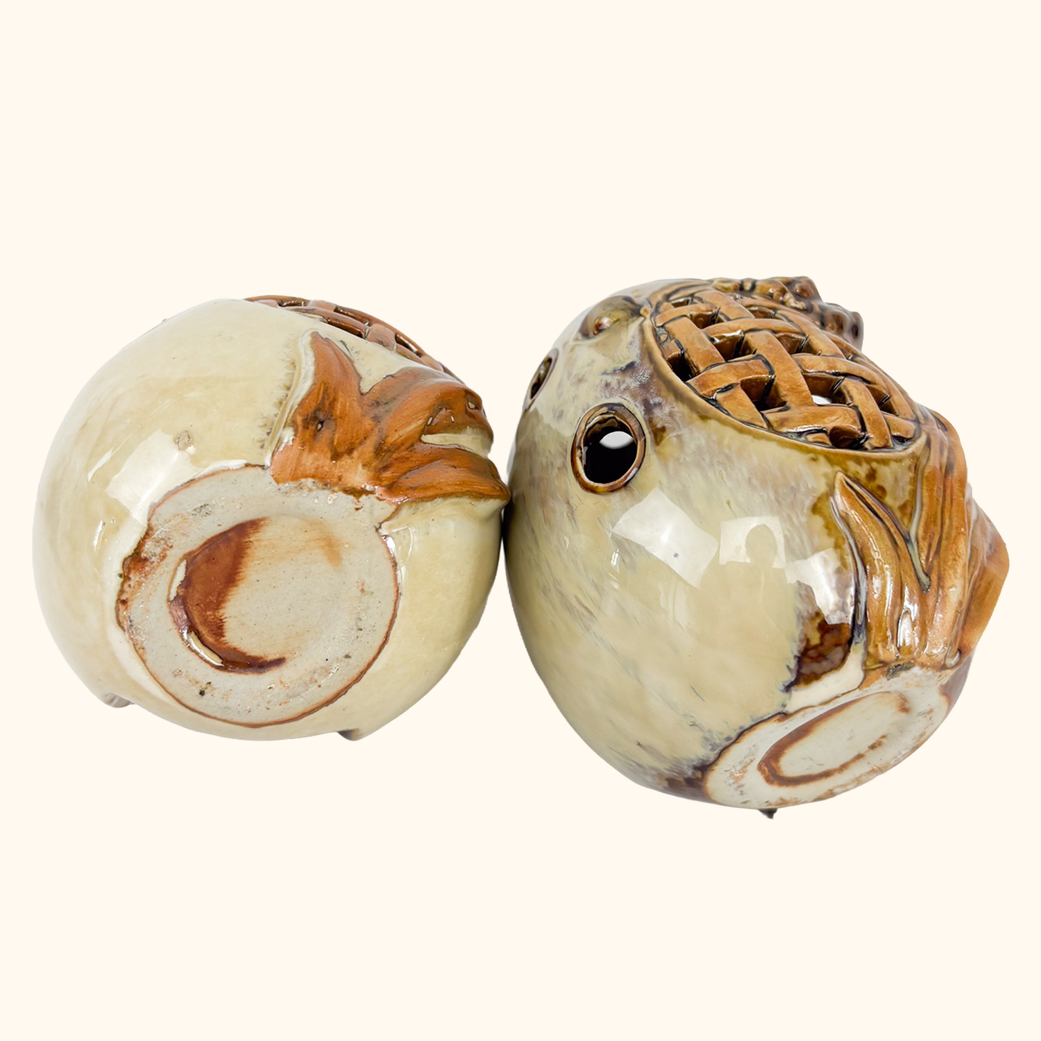 Ceramic Egg Shaped Tealight Candle Holder Set