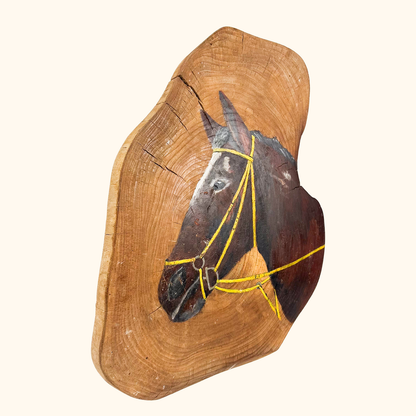 Hand Painted Horse Wall Art Wood Slice