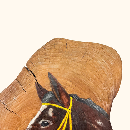 Hand Painted Horse Wall Art Wood Slice
