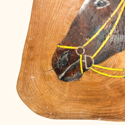 Hand Painted Horse Wall Art Wood Slice