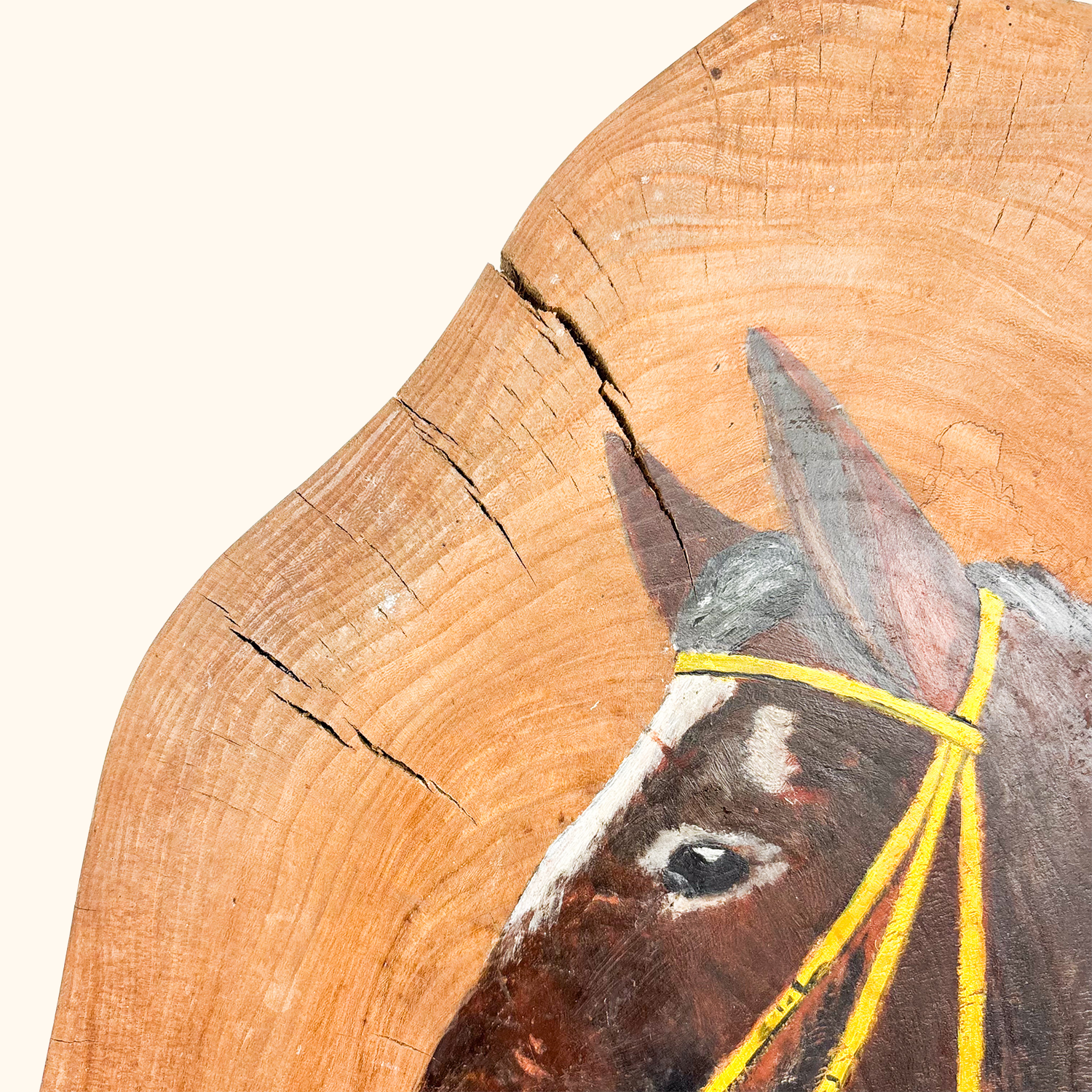 Hand Painted Horse Wall Art Wood Slice