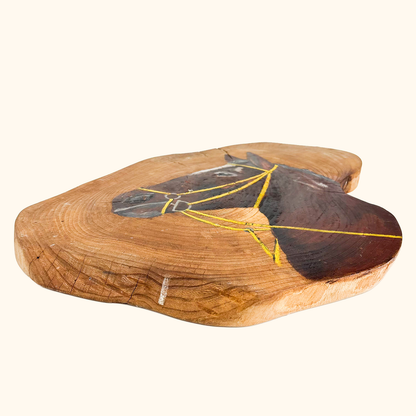 Hand Painted Horse Wall Art Wood Slice