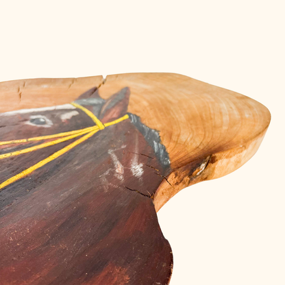 Hand Painted Horse Wall Art Wood Slice