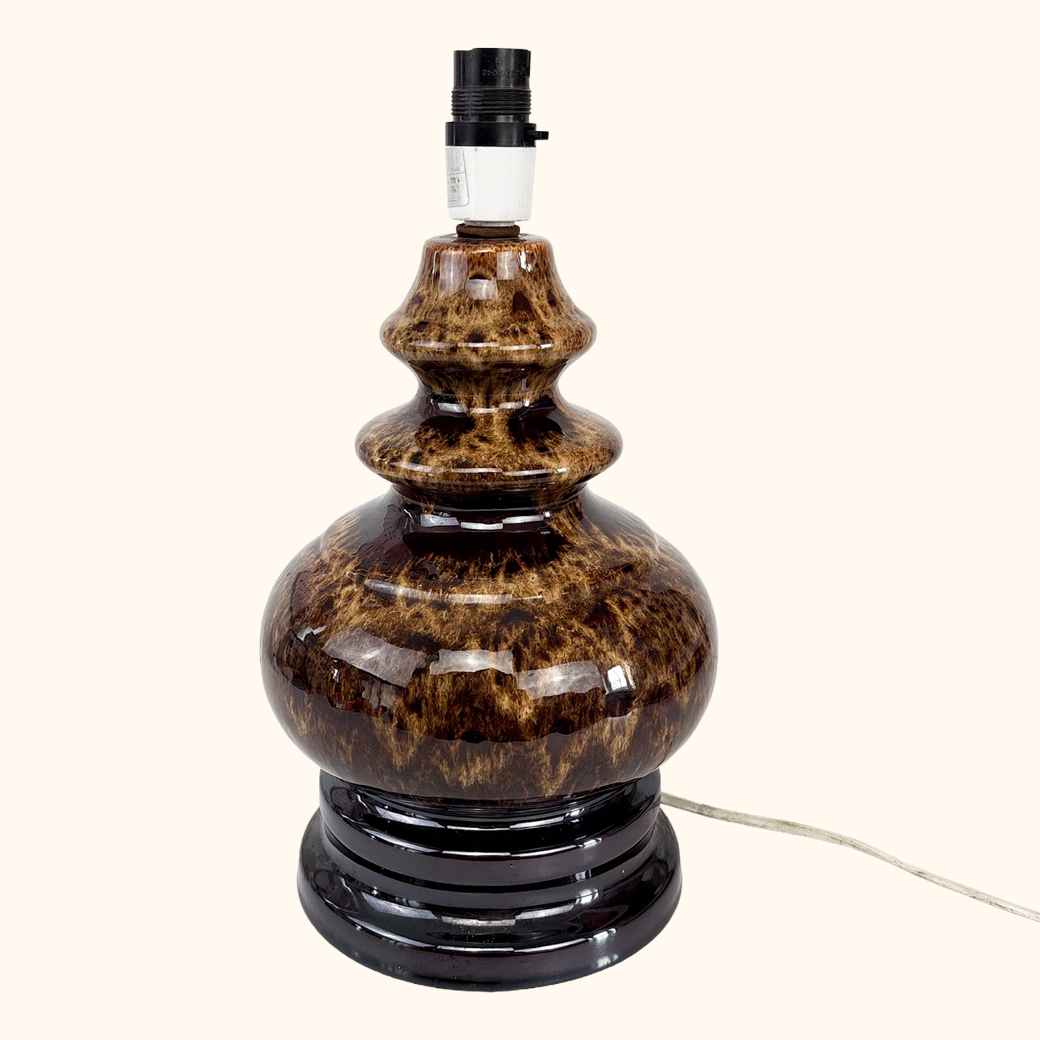 Fat Lava Mottled Brown Ceramic Lamp Base