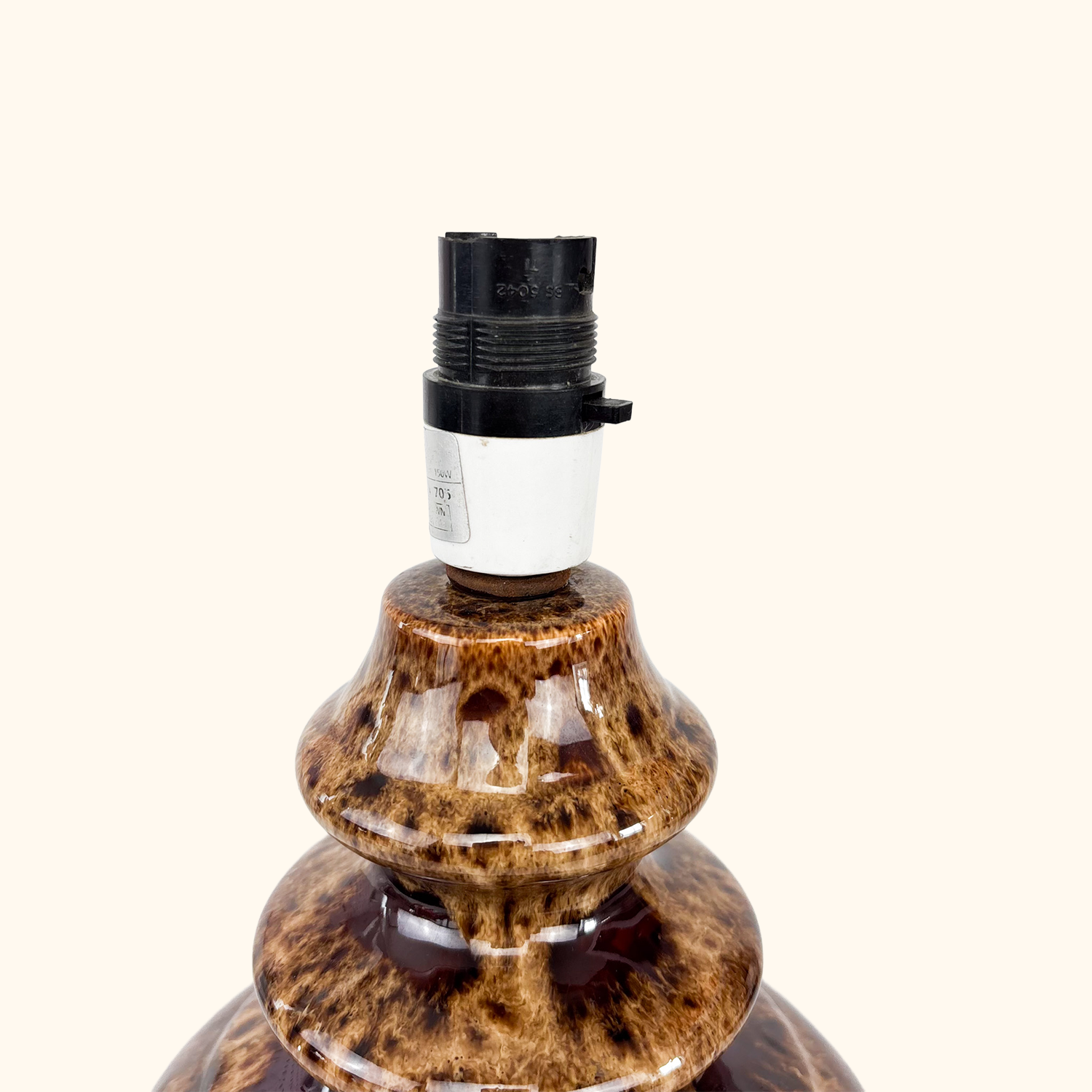 Fat Lava Mottled Brown Ceramic Lamp Base