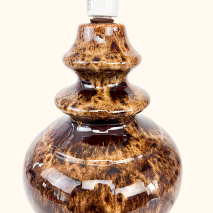 Fat Lava Mottled Brown Ceramic Lamp Base