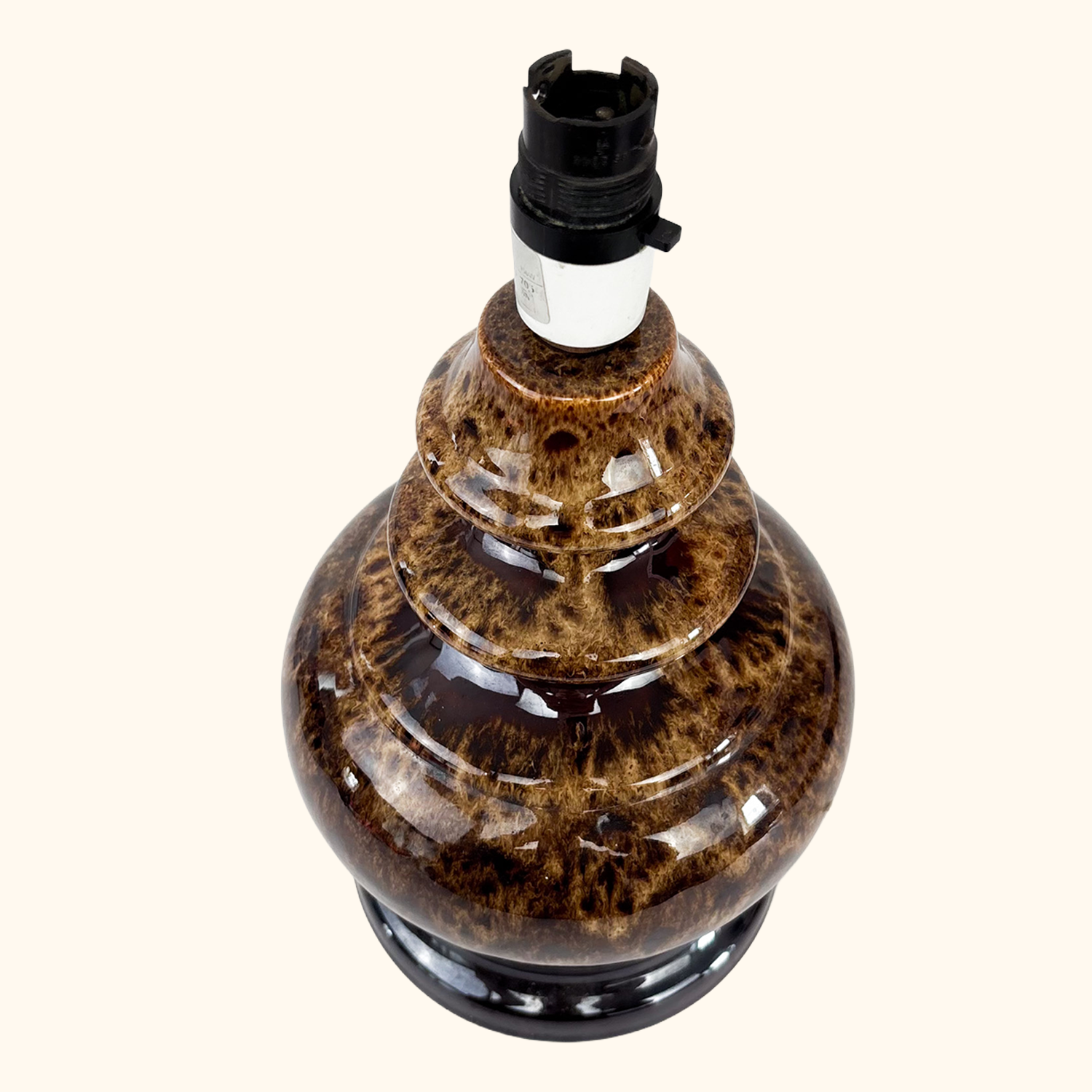 Fat Lava Mottled Brown Ceramic Lamp Base