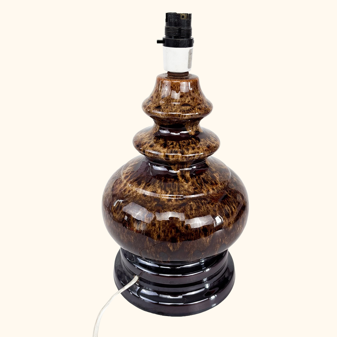 Fat Lava Mottled Brown Ceramic Lamp Base
