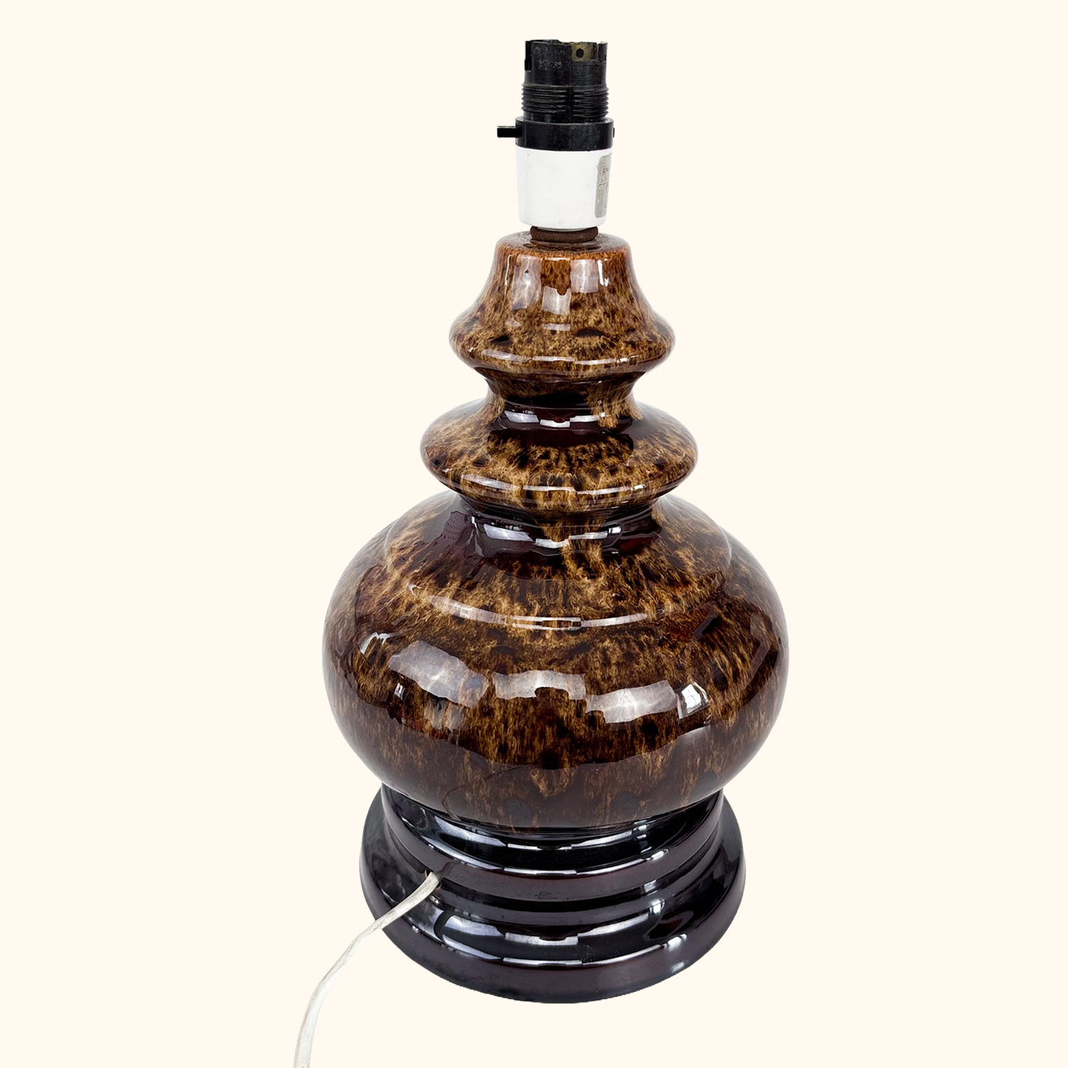 Fat Lava Mottled Brown Ceramic Lamp Base