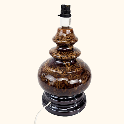 Fat Lava Mottled Brown Ceramic Lamp Base