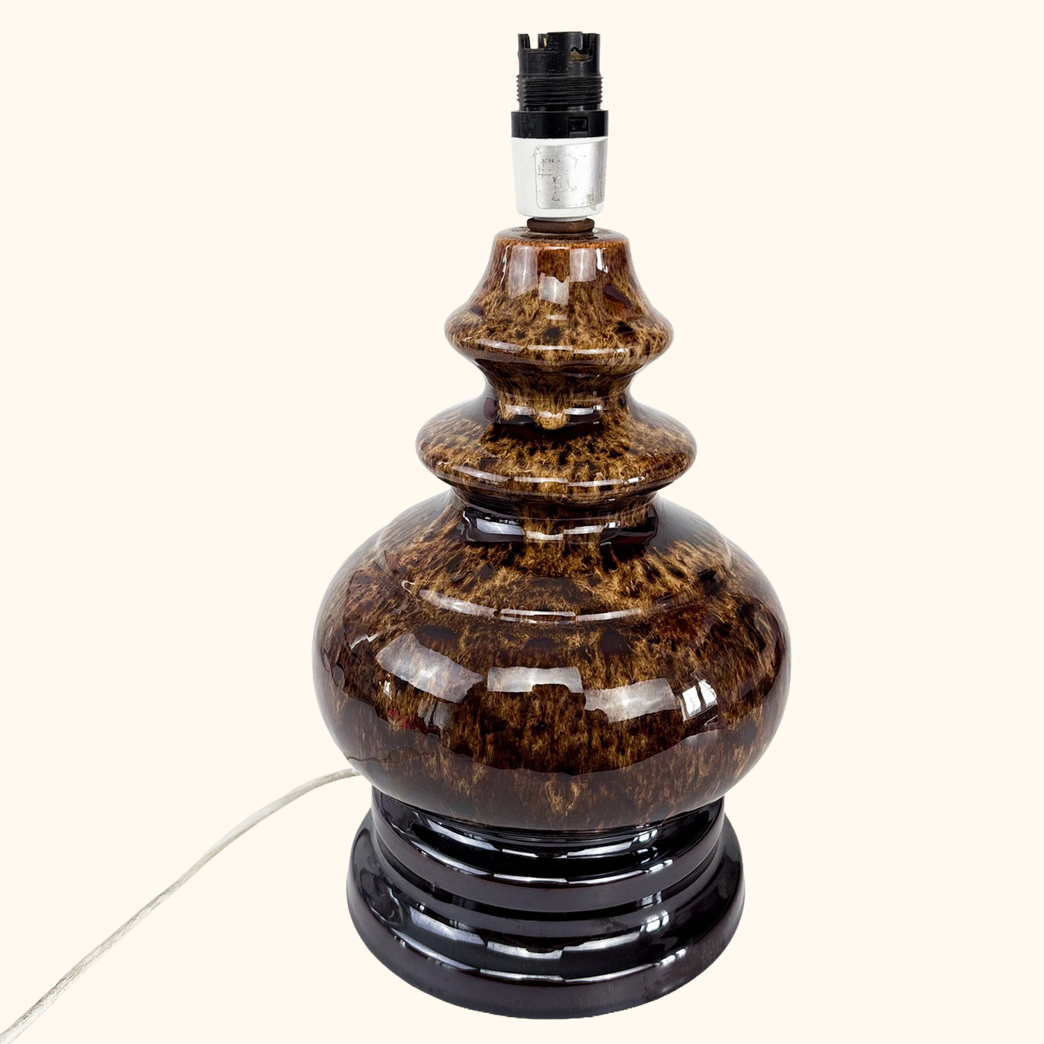 Fat Lava Mottled Brown Ceramic Lamp Base