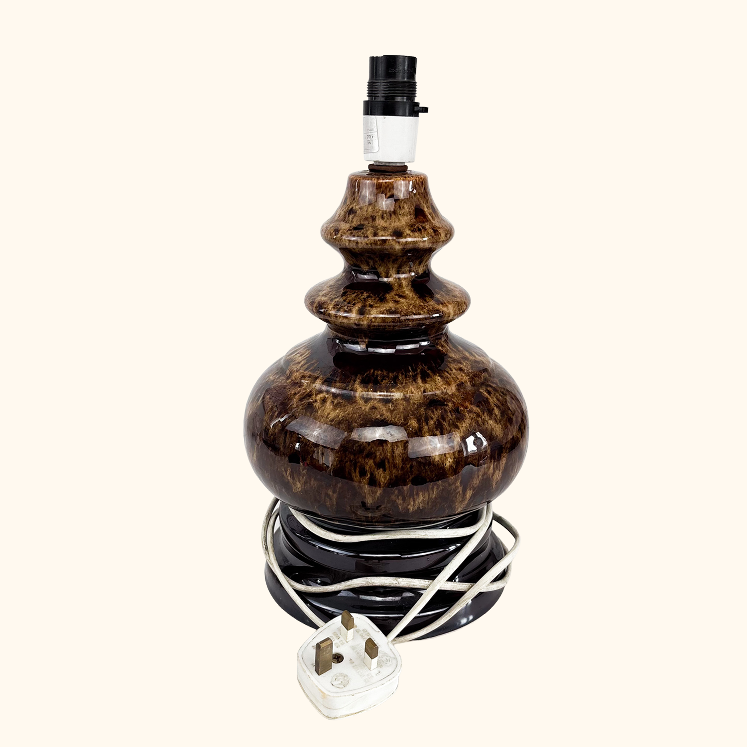 Fat Lava Mottled Brown Ceramic Lamp Base