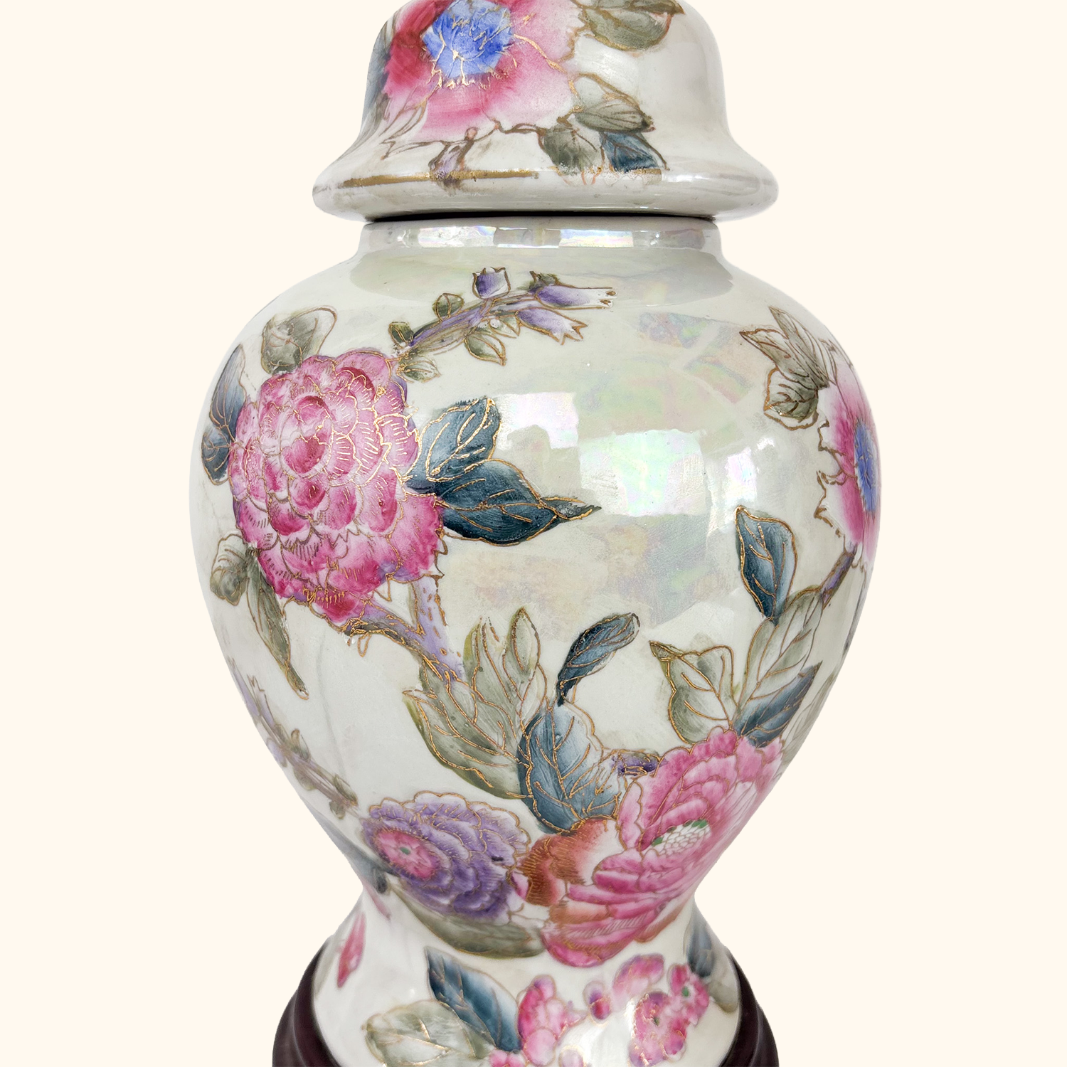 Chinese Ginger Jar Lamp Base Oriental Vintage 1990s