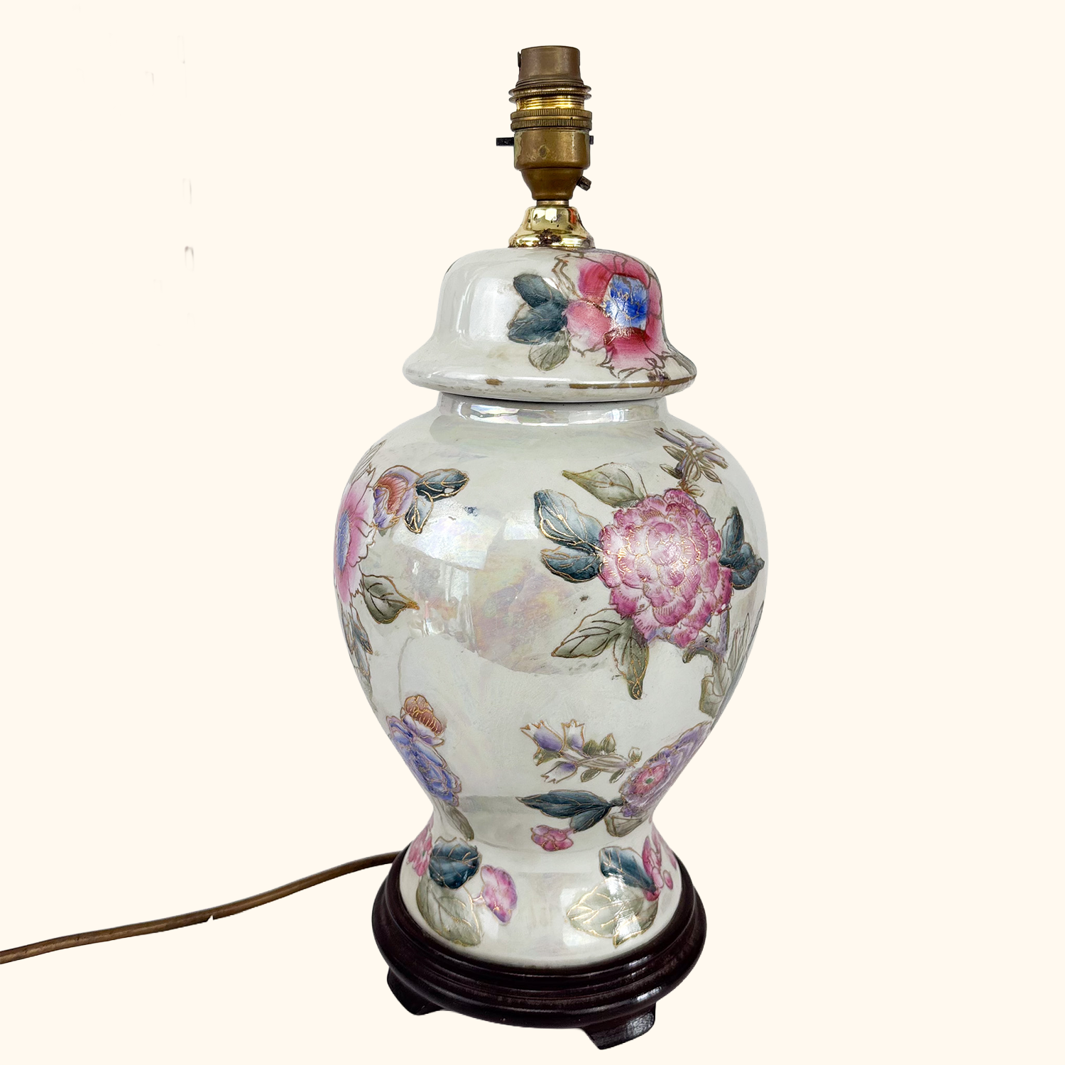 Chinese Ginger Jar Lamp Base Oriental Vintage 1990s