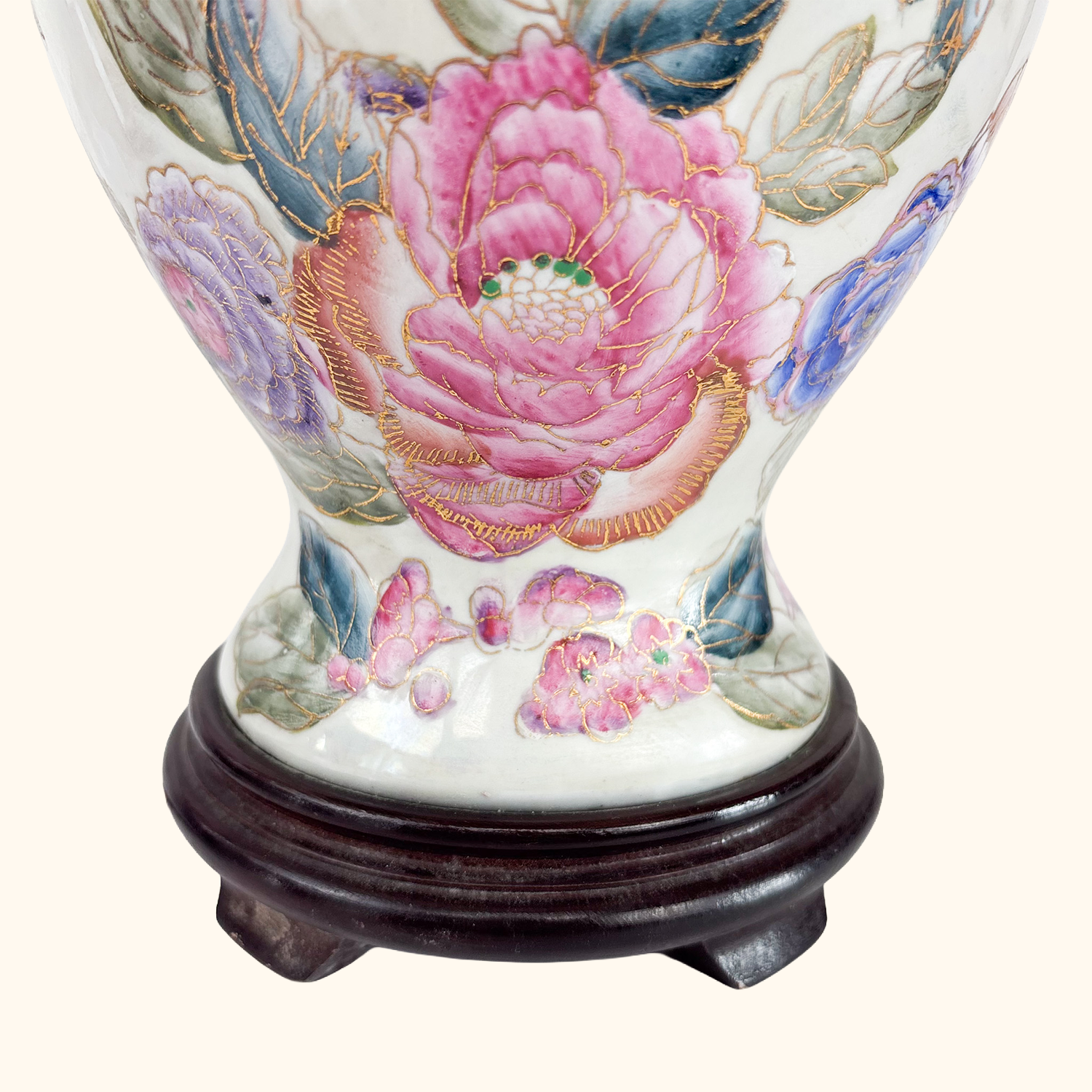 Chinese Ginger Jar Lamp Base Oriental Vintage 1990s