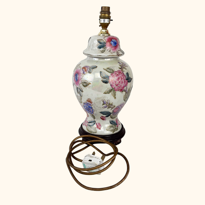 Chinese Ginger Jar Lamp Base Oriental Vintage 1990s