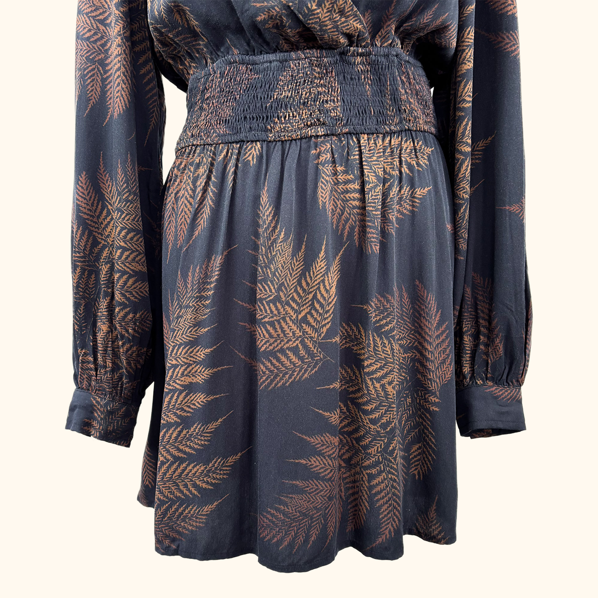 Disturbia Leaf Print Mini Dress - Size 18