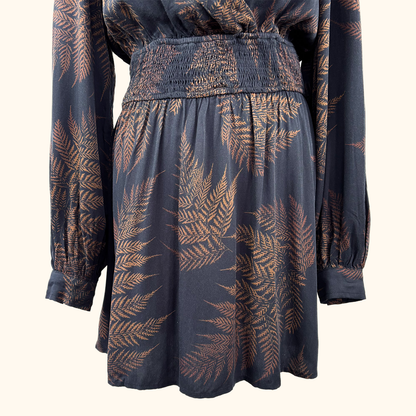 Disturbia Leaf Print Mini Dress - Size 18