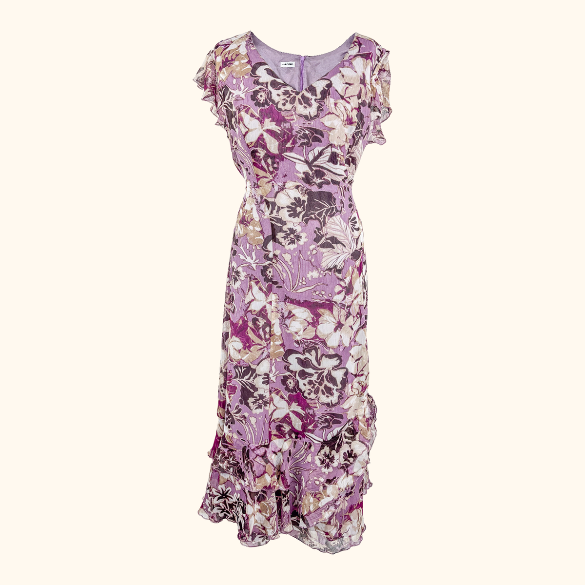 Gerry Weber Purple Floral Midi - Size 16
