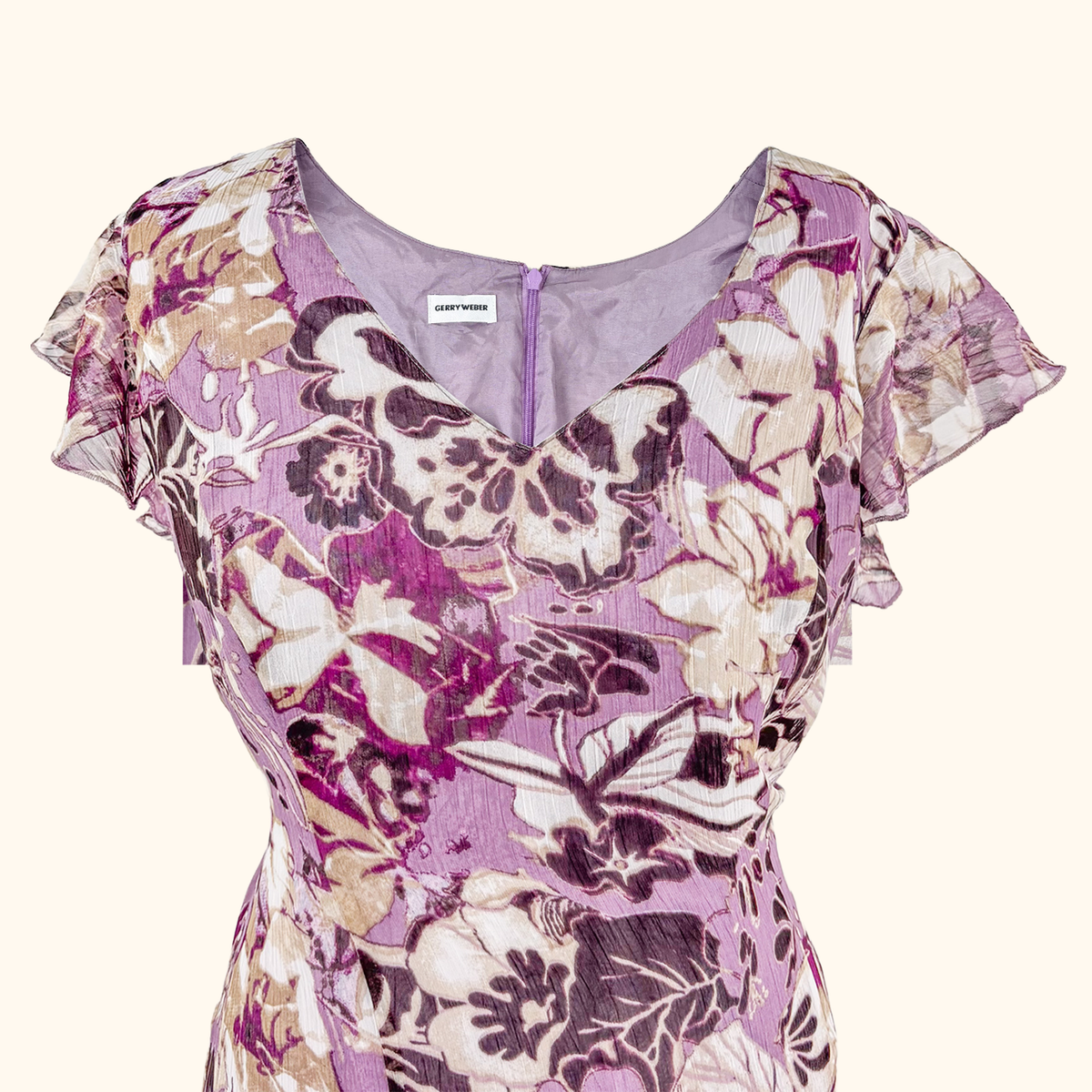 Gerry Weber Purple Floral Midi - Size 16
