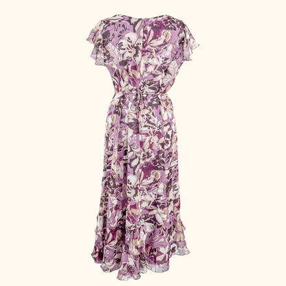 Gerry Weber Purple Floral Midi - Size 16