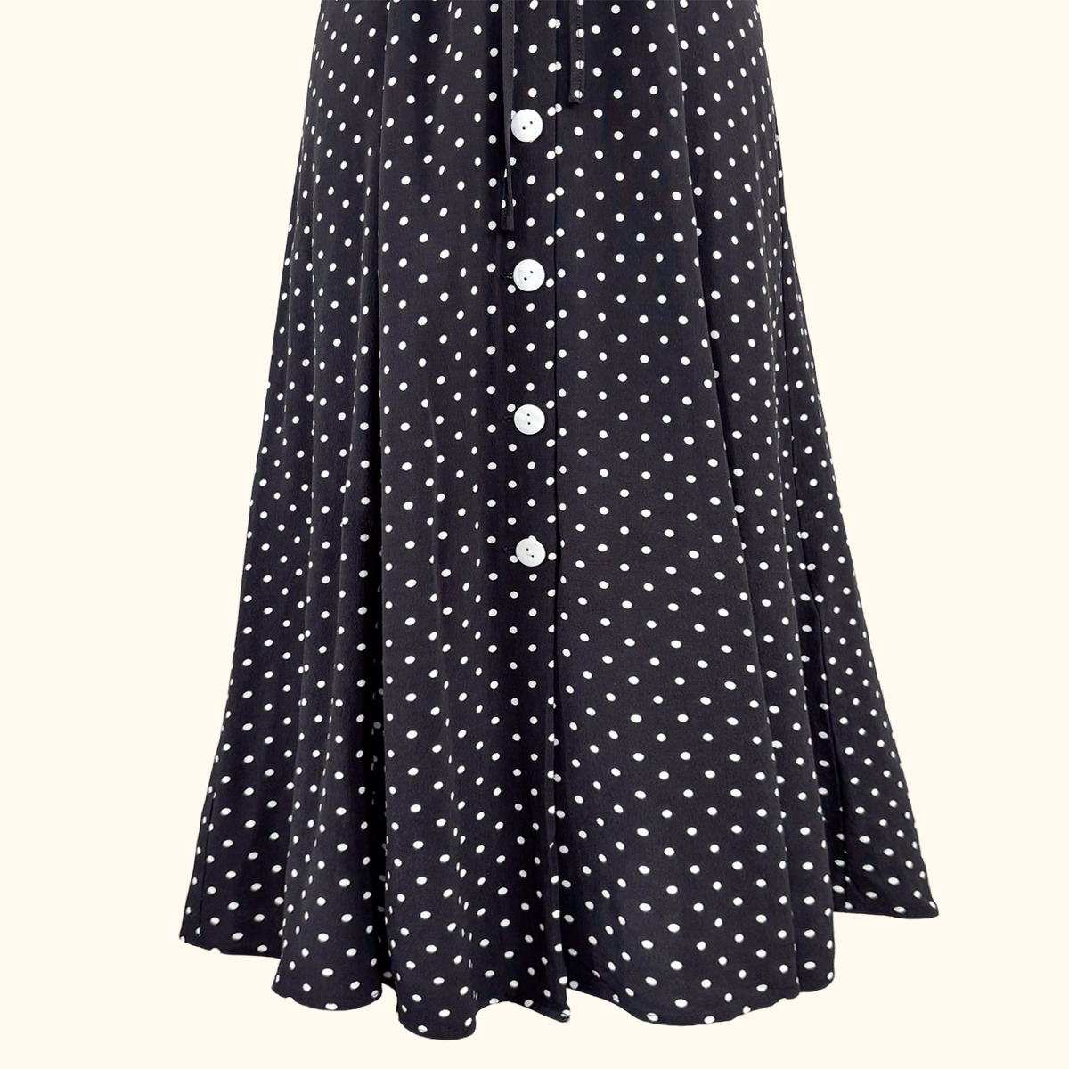 Kitri Black Polka Dot Retro Midi Dress - Size 6