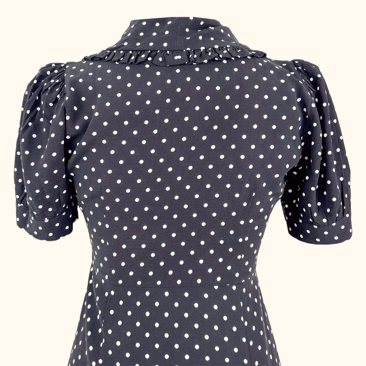 Kitri Black Polka Dot Retro Midi Dress - Size 6