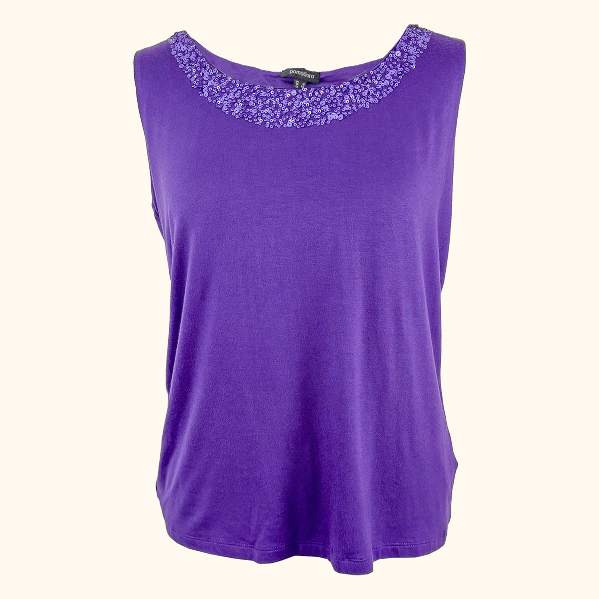 Pomodoro Purple Sequin Jersey Vest - Size 16