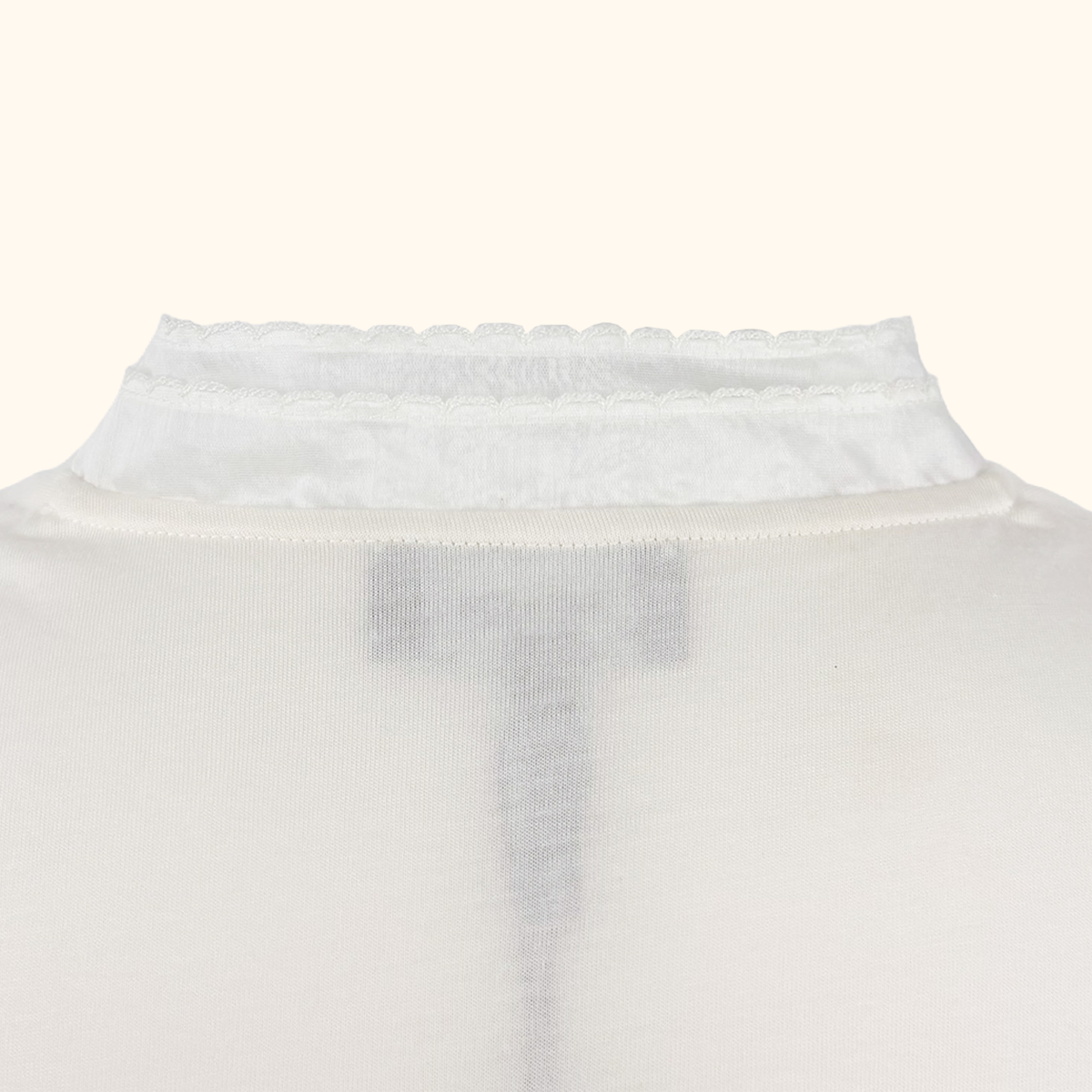 ME+EM Cream V-Neck Tulle Blouse - Size 8