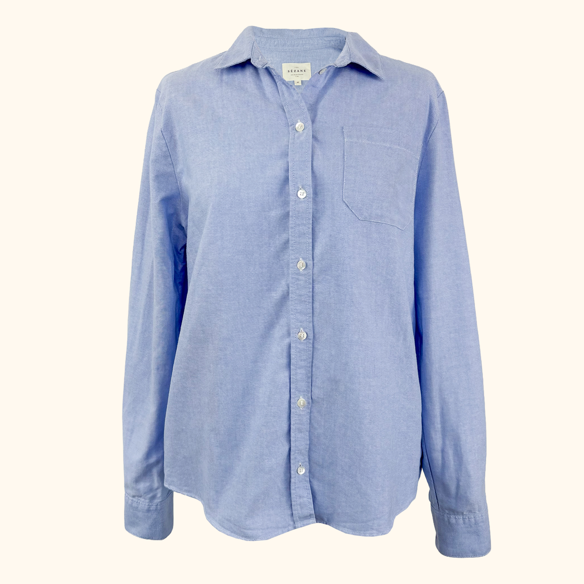 Sezane Blue Tomboy Shirt - Size 12