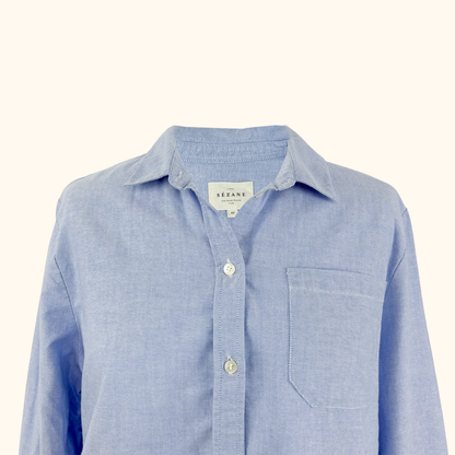 Sezane Blue Tomboy Shirt - Size 12