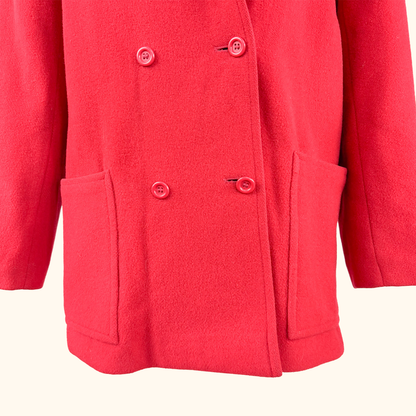 Vintage Planet Red Wool Peacoat - Size 12
