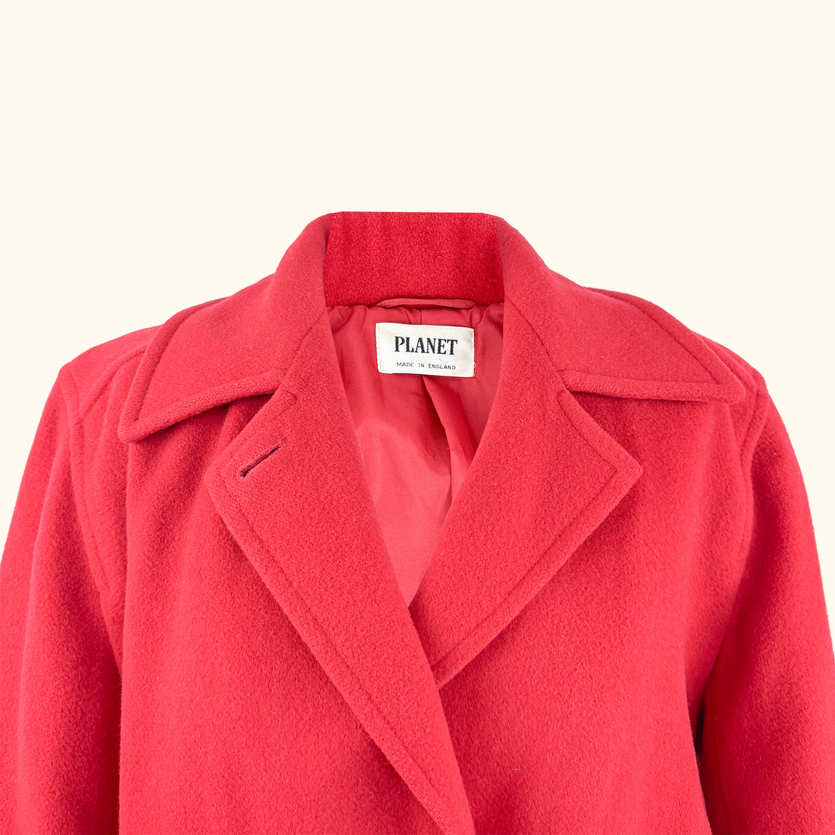 Vintage Planet Red Wool Peacoat - Size 12