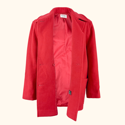 Vintage Planet Red Wool Peacoat - Size 12